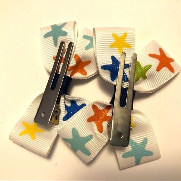 Bow pair hair bows accessories star fish beach sea - Picture 15 of 15